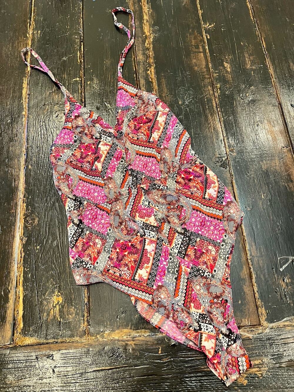 Victoria’s Secret Boho Patchwork Mesh Bodysuit One Piece Lingerie Size Large NWT